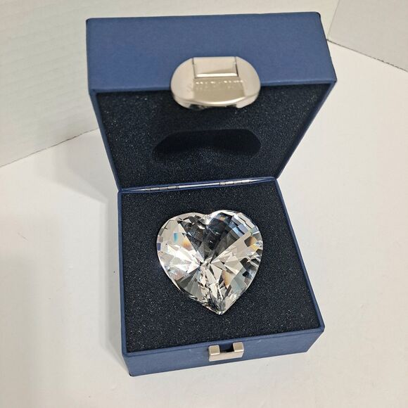 Swarovski Large Crystal Heart Paperweight Figurine 3D Vintage  656680 - Picture 1 of 7